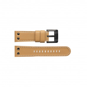 TW Steel bracelet de montre TWB66 Cuir Beige 24mm + coutures blanches