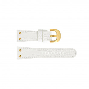 TW Steel bracelet de montre TWB86 Cuir Blanc 26mm + coutures blanches
