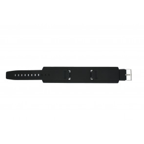 Casio bracelet de montre WV-300DE - WV-300LA-1V - IRW-100BJ-1J /  10209394 Cuir Noir 16mm + coutures noires