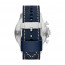 Fossil bracelet de montre JR-1480 Cuir Bleu 24mm + coutures blanches