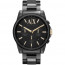 Bracelet de montre Armani Exchange AX2094 Acier inoxydable Noir 22mm