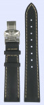 Bracelet de montre Tissot T600017225 Cuir Noir 17mm