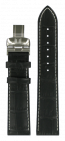 Bracelet de montre Tissot T063.617.A / T0636171605700A / T610031122 / T600031121 Cuir croco Noir 20mm