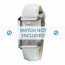 Armani bracelet de montre AR0461 Cuir Blanc 20mm + coutures défaut
