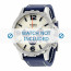 Fossil bracelet de montre JR-1480 Cuir Bleu 24mm + coutures blanches
