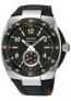 Seiko bracelet de montre 4A1R1JT / 6G28-00N0 / 7T86-0AB0 / 7T62-0JV0 / SRK023P2 / SPC047P2 / SNAD23P2  / 6G28-00P0 / SRK025P1 / SPC055P9 Cuir Noir 14mm + coutures oranges